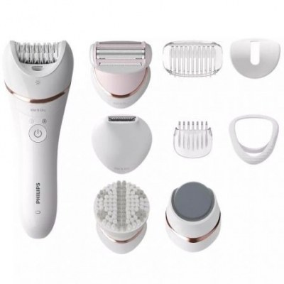 Depiladora Philips Epilator Series 8000 BRE740/10/ con Batería/ 10 Accesorios