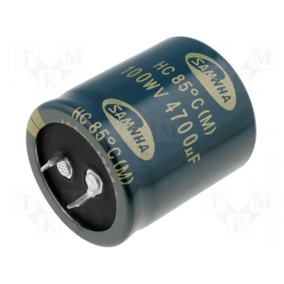 Condensador Electrolítico 2PIN 4700uF 100Vdc 105ºC 35x45mm