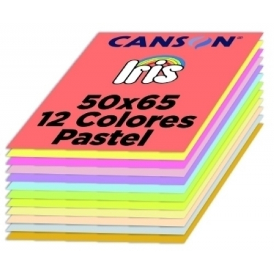 PACK 120H CARTULINA IRIS 50X65 185GR STDO PASTEL