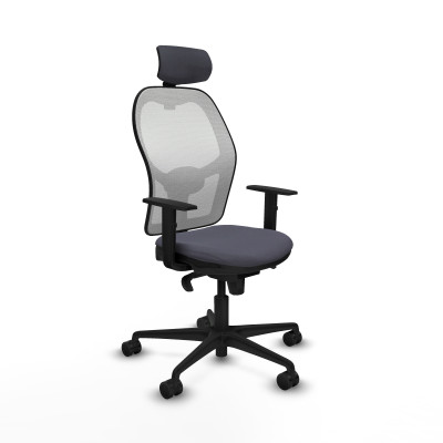 Jorquera sincro malla blanca bali gris oscuro brazos 1D base nailon cabecero 2D ruedas 65mm nailon