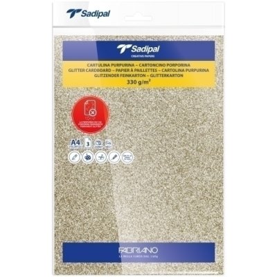 CARTULINA PURPUR.A4 SADIPAL ORO P/3