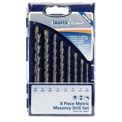 DRAPER Metric Masonry Drill 3-10Mm 8 Pieces 24903