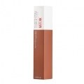 Maybelline Superstay Matte Ink Pintalabios Mate Larga Duración Tono 75 Fighter Color Nude Arcilla