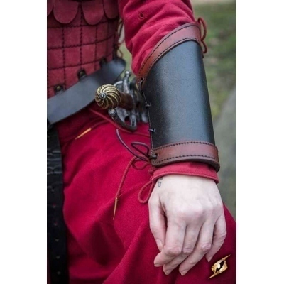 Samurai Leather Bracers - Red