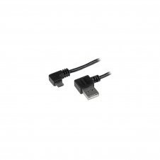 StarTech.com Cable de 2m USB-A a Micro USB con conector acodado a la derecha - Macho a Macho - Negro