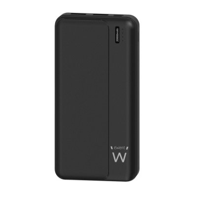 Powerbank Ewent EW1163 - 20000 mAh | 22.5W PD | Puertos USB-A y USB-C | Color negro | Ideal para carga rápida en movilidad