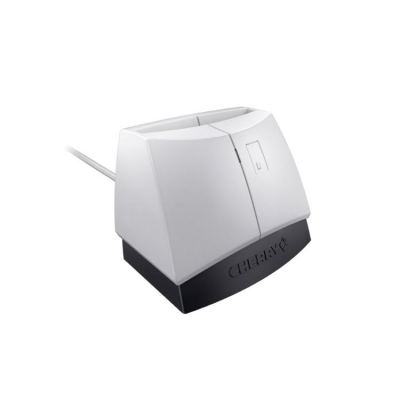 CHERRY SmartTerminal ST-1144 - Lector de tarjetas inteligentes - USB 2.0 - blanco (parte superior), base negra
