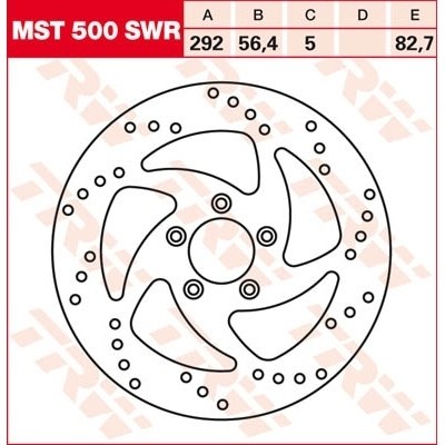 Disco de freno fijo redondo diseño Swing TRW MST500SWR