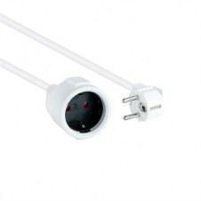 Cable de alimentacion schuko nanocable 5m - macho - hembra - blanco