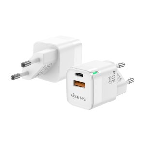 Aisens - Cargador Gan 30W, 1Xusb-C Pd3.0 Qc4.0, 1Xusb-A Qc3.0, Blanco