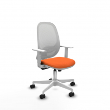 Piqueras y Crespo Cilanco blanca sincro malla blanca bali naranja brazos blancos base blanca ruedas 65mm nailon