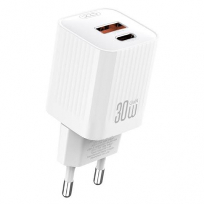 XO L149 Cargador de Corriente 30W - USB-A y USB-C - Alto Rendimiento - Color Blanco