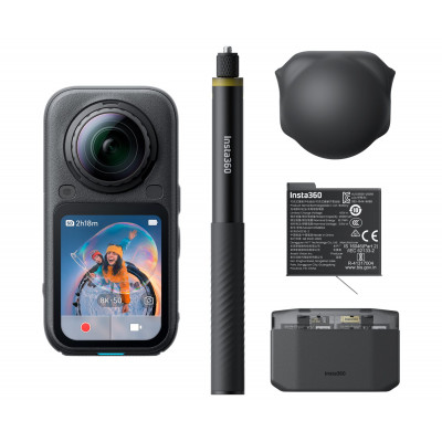 INSTA360 X6 ESSENTIALS BUNDLE MIDNIGHT BLACK / CÁMARA DE ACCIÓN 360° 8K + KIT DE ACCESORIOS