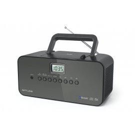 Radio CD portátil Muse M-22 BT, Bluetooth, CD, PLL Radio, entrada auxiliar, negro