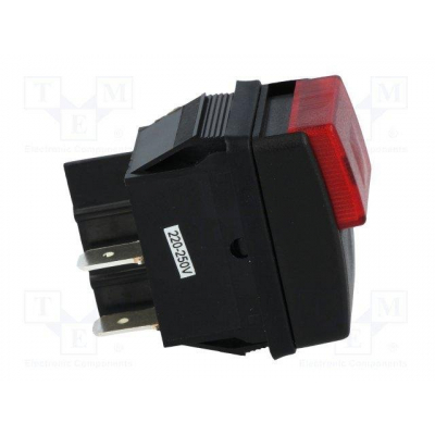 Interruptor Presion OFF-ON 2 pulsadores Negro/Rojo 10A