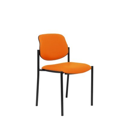 Silla fija Styl similpiel naranja chasis negro