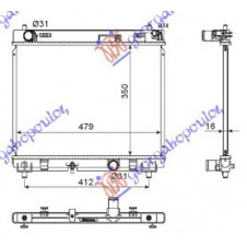 RADIATOR DIESEL 1.4 D-4D (66KW) (350x480x16) (NRF)