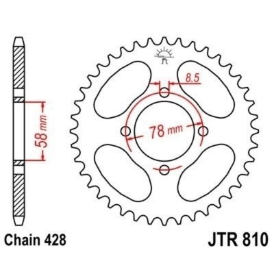 Corona JT 810 de acero con 37 dientes JTR810.37