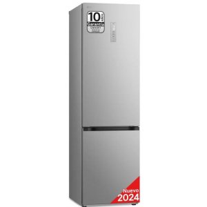 Frigorífico combi LG GBV5250EPY, Serie 500, 203 x 59.5 x 68.2 cm, No Frost, clase E, 269 kWh año, 35dB, 387 litros, Door Cooling+, Linear Cooling, Multi AirFlow, ThinQ WiFi, Inverter, luz LED, acero inox antihuellas