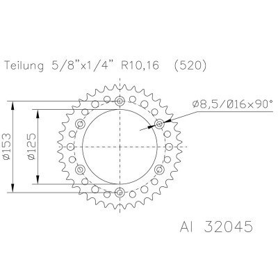 Corona ESJOT Aluminio 51-32045-50 dientes 51-32045-50