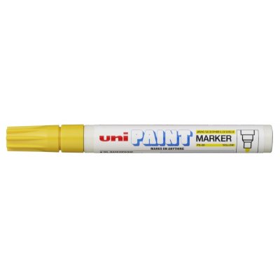 Uni-ball PX-20 Marcador de Pintura - Punta Acrilica de Bala 2.2-2.8mm - Permanente en Todas las Superficies - Resistente a Luz y Agua - Cuerpo de Aluminio - Color Amarillo