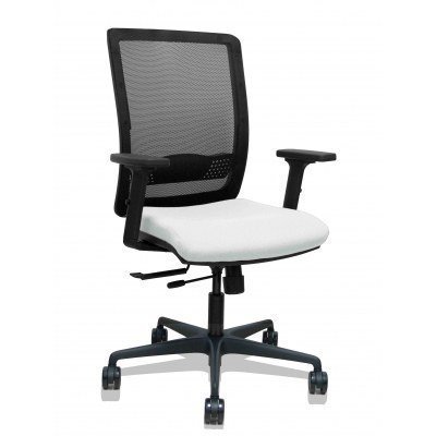 Silla Haches traslack malla negra asiento bali blanco brazos 2D ruedas 65mm