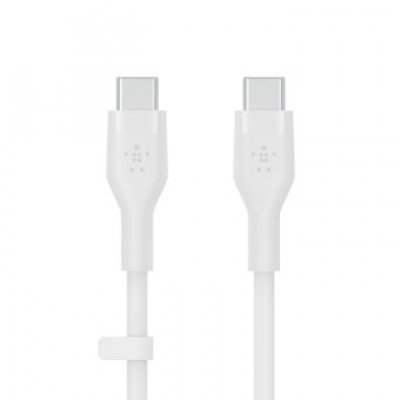 CABLE BELKIN CAB009BT1MBW2PK USB-C A USB-C BOOST CHARGE 1M SILICONA CON CLIP PACK 2 BLANCO/NEGRO