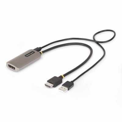 Cable Conversor Adaptador Activo de 30cm HDMI 2.1 a DisplayPort 1.4 - 8K60Hz - Alimentado por el Bus USB - Cable Incluido