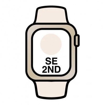 Apple Watch SE/ GPS/ Cellular/ 44mm/ Caja de Aluminio en Blanco Estrella/ Correa Deportiva Blanco Estrella