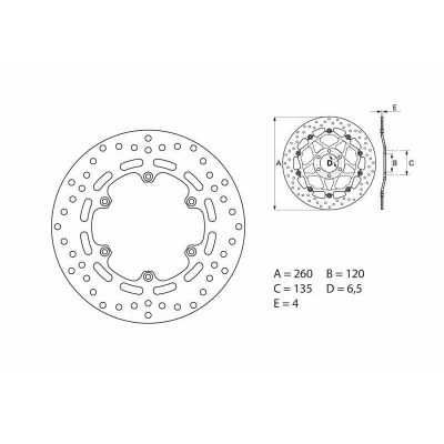 Disco de freno Brembo 68B407E2 68B407E2