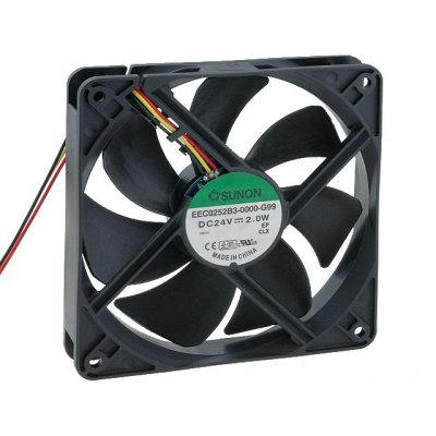 VENTILADOR 24Vdc 120x120x25mm 2W 3 Cables BOLAS Sunon