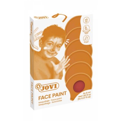 Jovi Estuche de 6 Botes 8ml Maquillaje Crema - Hipoalergenico - Base Grasa - Facil Aplicacion - Gran Cobertura - Colores Mezclables - sin Parabenos - Retiro Facil - Secado Rapido - Color Rojo