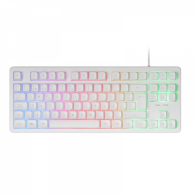Mars Gaming MK023 Teclado Gaming - Tecnologia H-Mech RED - Iluminacion FRGB - Anti-Ghosting - Compatibilidad Universal - Estructura Robusta - Color Blanco