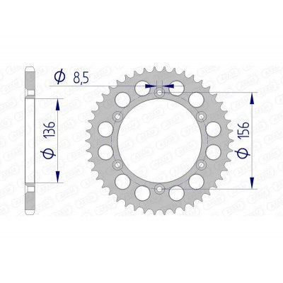 Corona AFAM aluminio 15206 - Paso 520 15206N-45