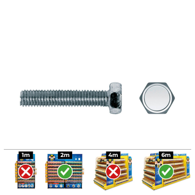 Caja 250 unid. tornillo metrica hexagonal din/ref 933 ø6x20mm zincado celo