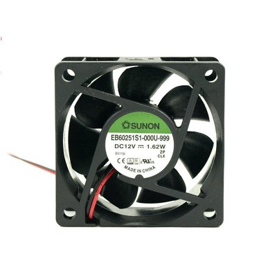 VENTILADOR 12Vdc 60x60x25mm 1,56W 2 Cables Friccion Sunon