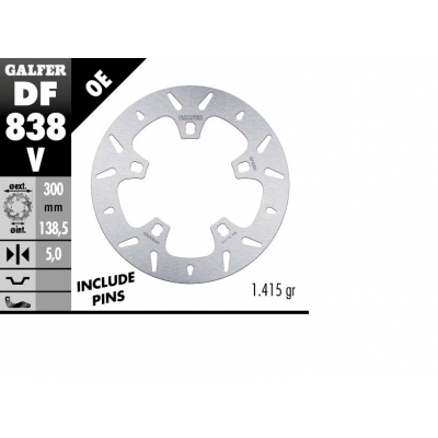 Skull Brake Rotor GALFER DF838V