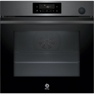 Horno con vapor Balay 3HA4121G3, 71 litros, 8 funciones, Aqualisis, vapor añadido, AirFry, AutoChef 15 recetas, clase A+, horno de leña, grafito