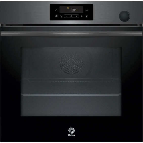 Horno con vapor Balay 3HA4121G3, 71 litros, 8 funciones, Aqualisis, vapor añadido, AirFry, AutoChef 15 recetas, clase A+, horno de leña, grafito