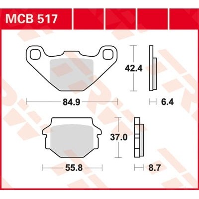 Pastillas de freno metal sinterizado SV TRW MCB517