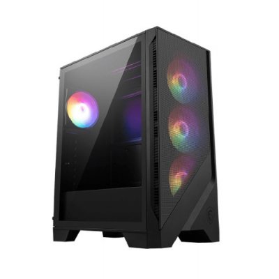 CAJA MSI MAG FORGE 121A AIRFLOW,1x2.5+2x2.5”/3.5”,F:3x120MM+T:1x120MM+R:1x120MM (ARGB),2xUSB3.2,+AUDIO+MICRO,RGB,MID-TOWER,NEGRA