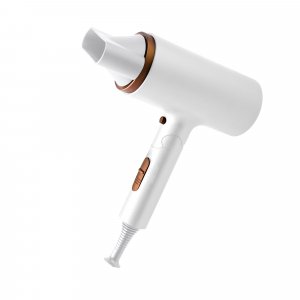 Secador de pelo plegable compacto Kuken 39966, iónico, 1600W, blanco y dorado