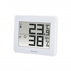 Hama | Termómetro e Higrómetro Digital (Control de humedad y temperatura de interiores, Almacenamiento de datos), Color Blanco