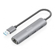 Hub Aisens Usb-A a 3Usb-A 1RJ45 Gris (ASUC-4P034-GR)