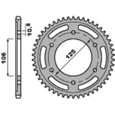 Corona PBR Racing aluminio ultraligero anodizado 4530 - Paso 520 4530.45.LD