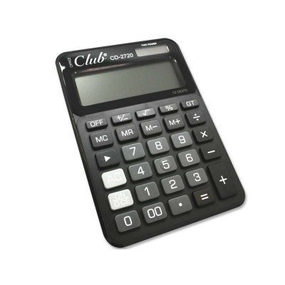 Ingraf CD-2720-12 Calculadora de 12 Digitos - 4 Teclas de Memoria - Tecla de Doble Cero - Calculo de Porcentaje - Tecla de Suma Extragrande - Tecla de Margen de Costes - Alimentacion Solar y a Pilas -