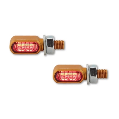 HIGHSIDER CNC LED tail-, brake light, turn signal Little Bronx, gold, tinted, E-approved, pair 254-2864