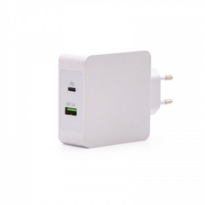 CARGADOR DOBLE USB-C PD + USB A QC3.0 TOOQ BLANCO