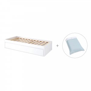 Cama compacta 90x190 cm con cama nido + textil Mint · Bianca Due