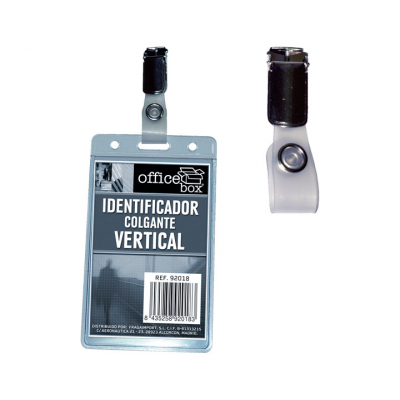 IDENT. VERTICAL C/PINZA OFFICE BOX TRANSP. 92019 - Pack de 10 unidades